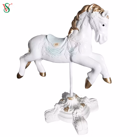 LED 3D Fiberglass Resin Horse Carousel for Park Decoration