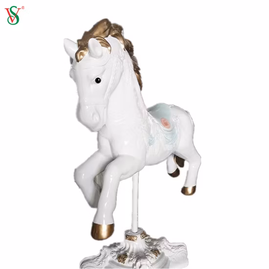 LED 3D Fiberglass Resin Horse Carousel for Park Decoration