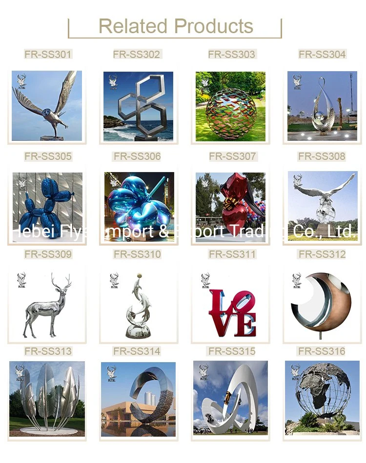 Custom Modern Abstract Life Size Animal Sculptures Outdoor Stainless Steel Deer Family Statue Sculpture