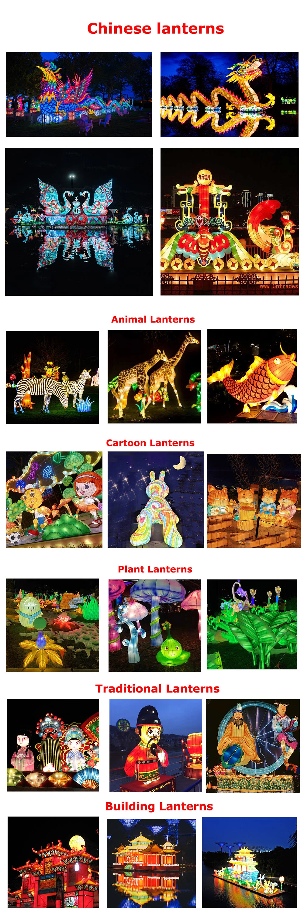 Customize Giant Dinosaur Lanterns Chinese Festival New Year LED Lighted Lantern Silk Lantern with Cheap Price