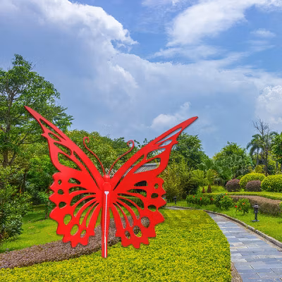 Giant Garden Insect Outdoor Metal Sculpture Stainless Steel Butterfly for Landscape