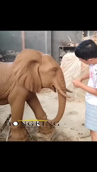 Factory Customized Giant Animal Garden Statues of Bronze Elephant 