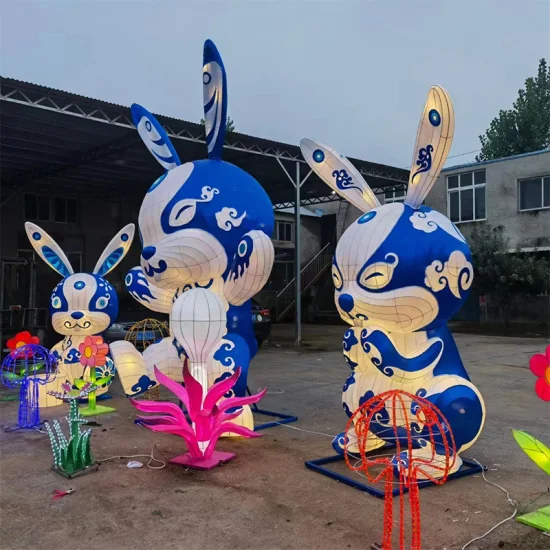 Customize Giant Outdoor Silk Animal Lanterns Chinese Festival Zodiac Lantern