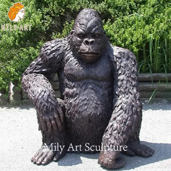 Life Size Bronze Brass Giant King Kong Gorilla Sculpture Statue 