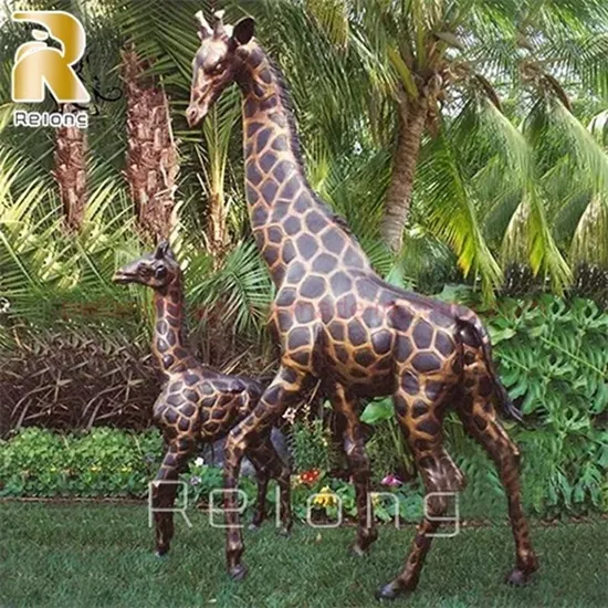 Customized Large Metal Craft Animal Garden Decor Giant Bronze Giraffe Statue Sculpture 