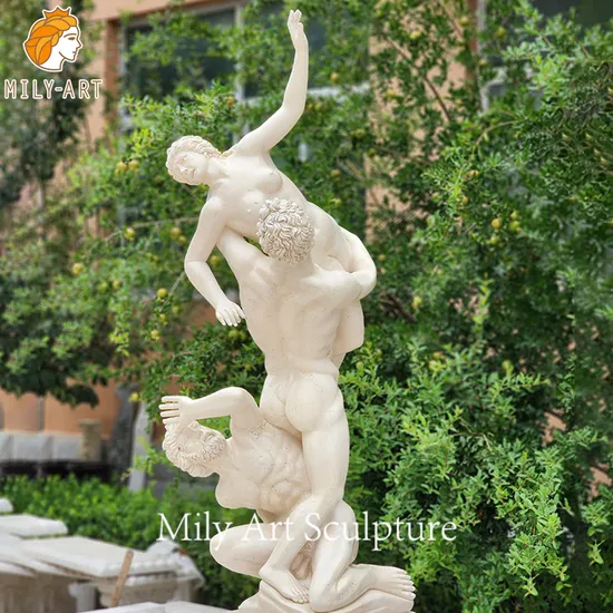 Ancient Roman Outdoor Classic Art Stone Large Sculpture Famous Giambologna Rape Sabina Woman Marble Figure Statue 