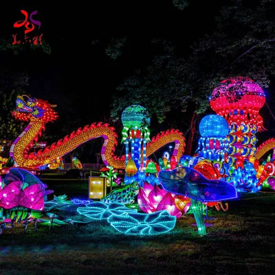 Outdoor Giant Street Garden Decoration Chinese Traditional Festival Sea World Jellyfish Lanterns Factory