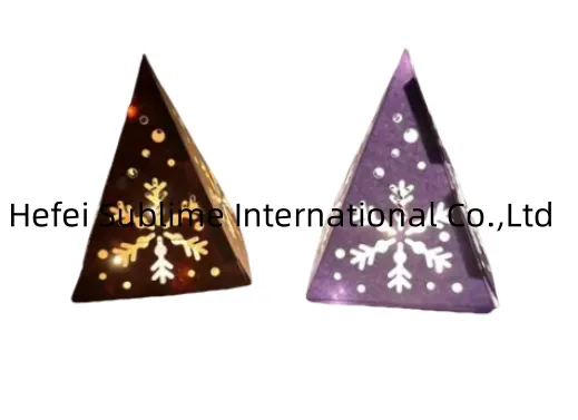Christmas Pyramid Paper Lantern with Snowflakes Decoration Centerpiece for Holiday Celebration 