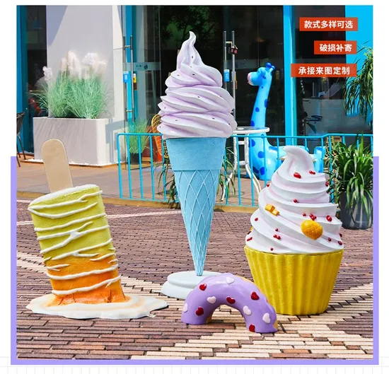 Christmas Outdoor Candy Land Fiberglass Giant Candy Cane Statue Lollipop Sculpture Decorations 