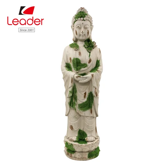 Factory Supply 59cm Large Polyresin Standing Buddha Statue Giant Buddha Statue Grass Finished 