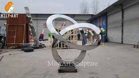 Giant Outdoor Metal Statue Stainless Steel LED Lighting Landscape Sculpture 