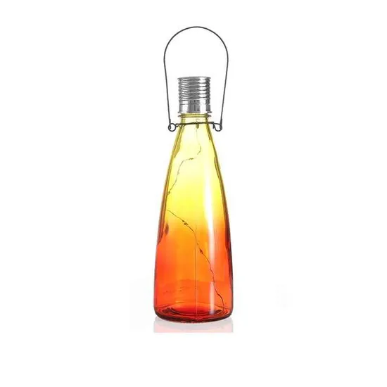 Portable Colorful LED Solar Innovative Bottle Projection Lantern Outdoor Hanging Garden Party Holiday Landscape Gate Decor 