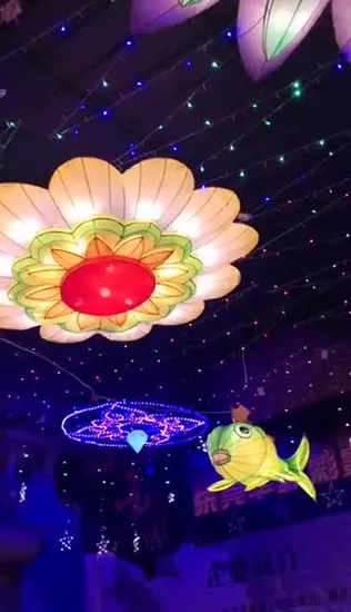 Chinese Outdoor Festival Lanterns with LED Flower Lanterns Show Art 