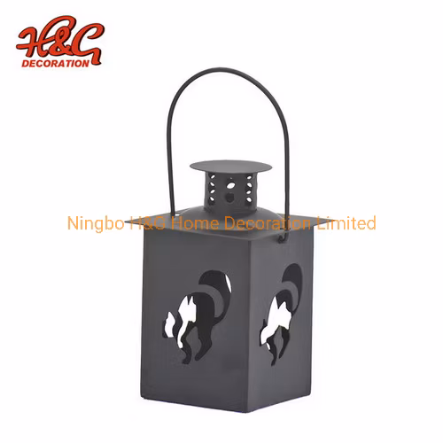 Halloween Metal Cut Tealight Lantern, Mini Holiday Lantern