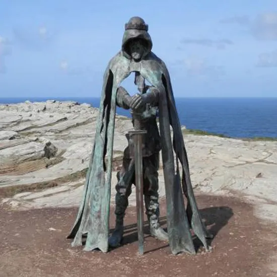 Historical Famous Figure Life Size Ancient Rome England King Bronze King Arthur Statue 