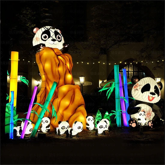 Chinese Outdoor Lantern Leopard Silk Lanterns Festival for Park Outside Decorations 