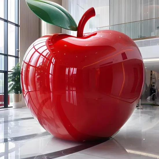 Fashion Giant Fiberglass Decoration Sculpture Lovely Cherry Apple Pear Banana Fruit Statue 