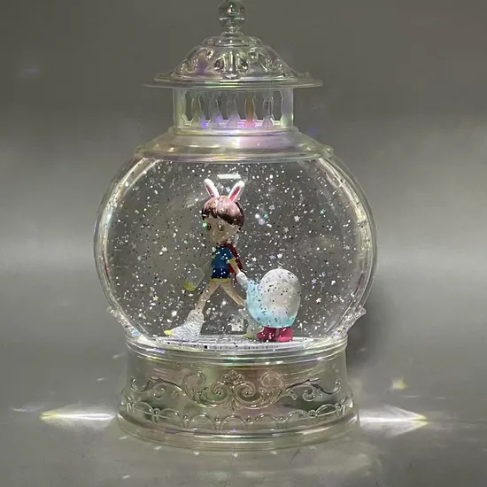 Jumbo Holiday Glitter Lantern with LED Light for Decoration Gift 