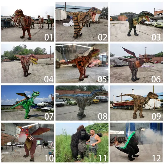 Customizable Realistic Lifelike Cosplay Costume Animatronic Dinosaur Mascot Costume for Sale 