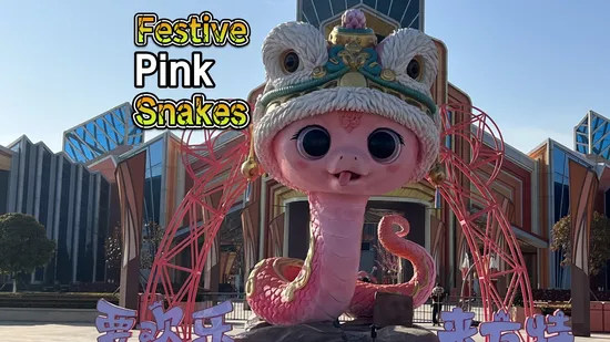 Snake Year Mascot Model Cute Cartoon Animatronic Snake Animal For Park Show 