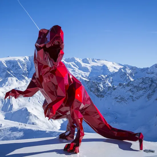 Beautiful Design Customized Color Outdoor Giant Fiberglass Lifelike Dinosaur Statue for Sale 