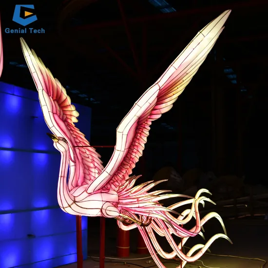 CCFL57 Waterproof Chinese Traditional Animal Lantern Silk Festival Phoenix Lantern for Park 