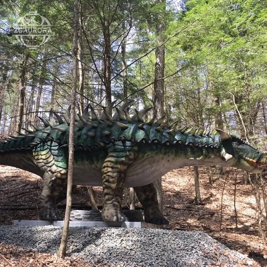 Life Size Ankylosaurus Robotic Dinosaurs Playground Equipment 