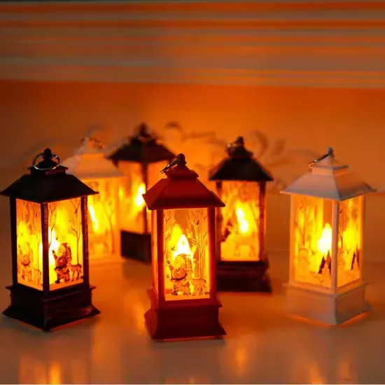 Christmas Holiday Gifts LED Decoration Lantern Santa Claus Snowman 
