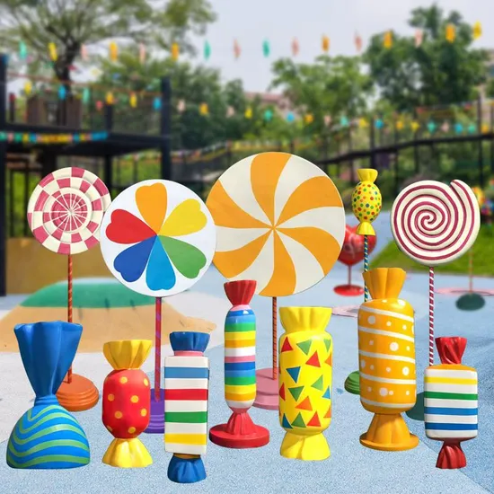 Giant Fiberglass Candy Donut Ice Cream Popsicle Sculpture Statue for Party Decor 