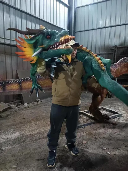 Big Size Hand Control Dinosaur Back to The Dragon Cosplay Green Shoulder Dino Costume for Event Party 