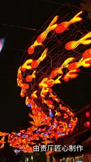 Tradition Fish Lantern Light Festival Decoration Hand Painted LED Animal Fish Lanterns 