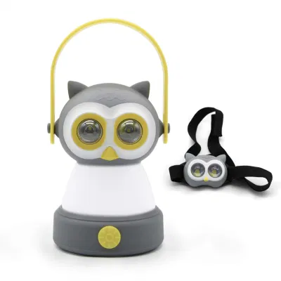 Goldmore8 LED Outdoor Foldable Camping Lantern Animal Shaped Owl Shape with Headlamp