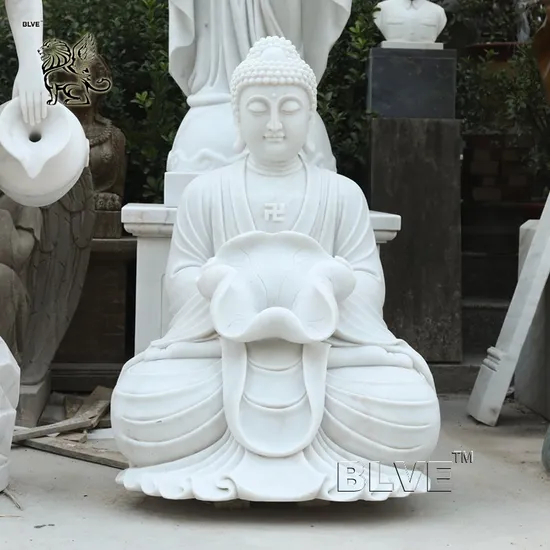 Factory Outdoor Buddhist Religious Stone Giant Garden White Marble Thailand Buddha Statues 